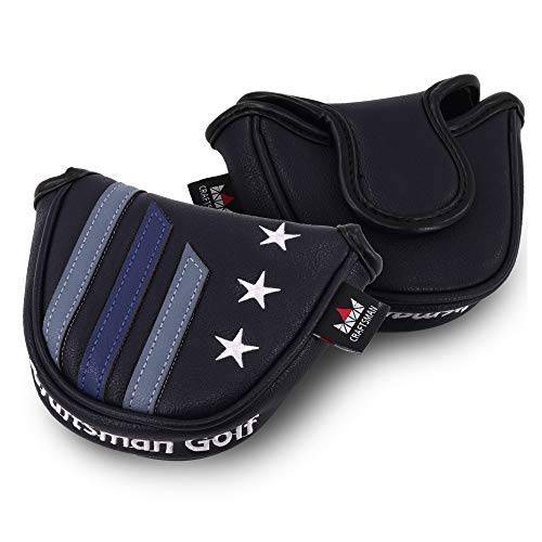 Craftsman Golf Blue Strips Mallet Putter Cover Magnetic Closure