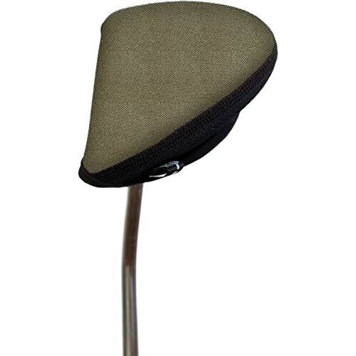 Stealth Club Covers 22170 Putter Oversize Mallet 2-Ball Golf Club Head Cover, Light Beige Tweed/Black