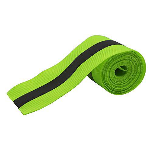Leen4You Fabric Reflective Safety Tape Strip Vest Warn Caution Trim Strip Sew on Lime Synth 3 Meters - Green