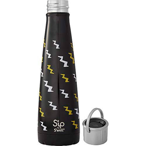 S’ip by S’well 15 ounce Stainless Steel Water Bottle Electric Slide Black Tie