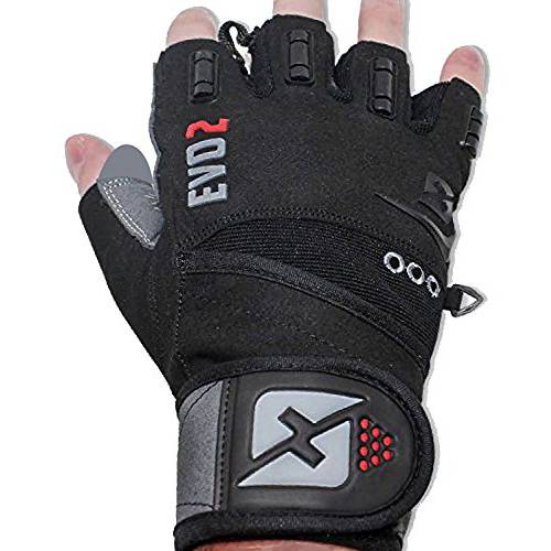 skott 2019 Evo 2 Weightlifting Gloves with Integrated Wrist Wrap Support-Double Stitching for Extra Durability-Get Ripped with The Best Body Building Fitness and Exercise Accessories
