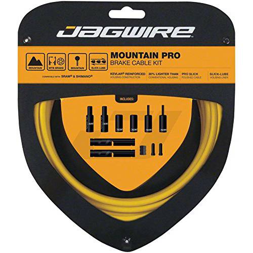 Jagwire - 마운틴 프로 브레이크 DIY 케이블 키트 | MTN 자전거 Disc or V-Brakes | SRAM and Shimano 브레이크 호환가능한, 우아한 스테인레스 자전거 케이블, 10 컬러 옵션