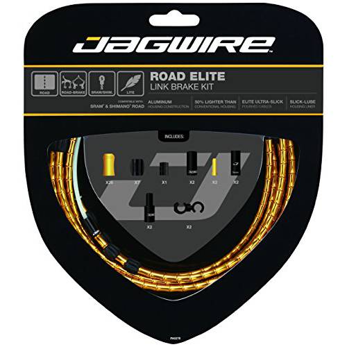 Jagwire - 로드 Elite 링크 브레이크 DIY 케이블 키트 |  로드 브레이크 캘리퍼스, 노기스, 측경 양각기 자전거 | SRAM and Shimano 호환가능한, Compressionless 하우징, 6 컬러 옵션