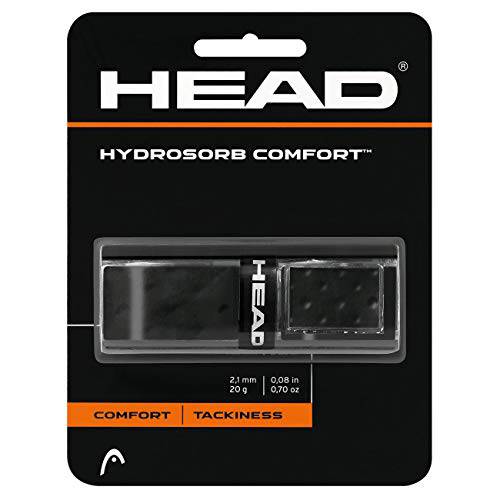 HEAD Hydrosorb 편안한 테니스 라켓 교체용 그립 - 진득한찐득한 라켓 손잡이 그립 테이프 - 블랙