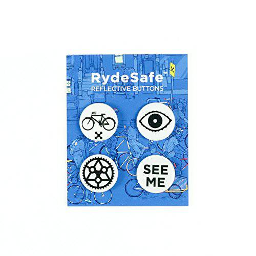 RydeSafe  반사 버튼 - 사이클링 - 4 팩