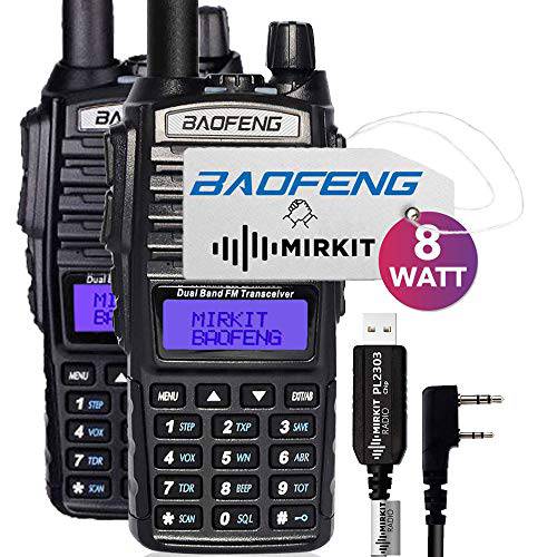 팩 2Pc Mirkit  라디오 BAOFENG UV-82 소형,휴대용 MK5 8 와트 맥스 파워 프로그래밍 케이블 PL2303