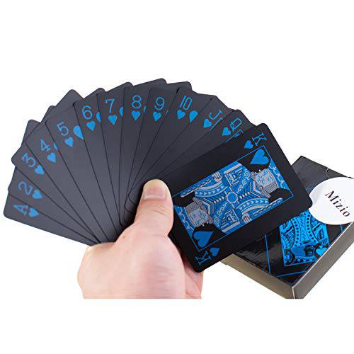 방수 플라스틱 포커 플레이 카드, 블랙 PVC 포커 테이블 카드 클래식 매직 트릭 툴 Deck (54pcs)
