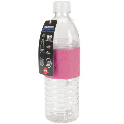 Copco 하이드라 리유저블,재사용 트리탄  물병 생활방수 뚜껑 and 논슬립 슬리브 16.9-Ounce 핑크