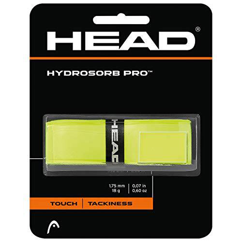 HEAD Hydrosorb 프로 테니스 라켓 교체용 그립 - 진득한찐득한 라켓 손잡이 그립 테이프 - Yellow