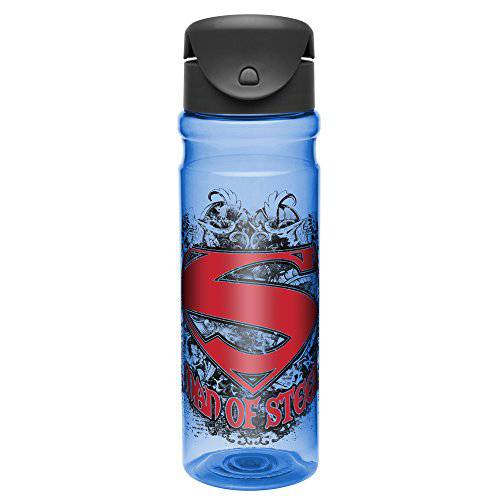 Zak Designs  트리탄 물병, 워터보틀 Flip-top 캡 featuring DC 코믹스 레트로 슈퍼맨 그래픽, Break-resistant and BPA-free 플라스틱, 26 oz.