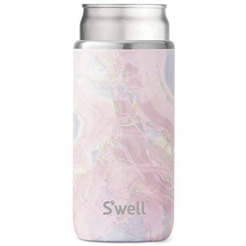 S’well 스테인레스 스틸 Chiller-Geode Rose-Fits 12oz Cans and 슬림 병 Triple-Layered Vacuum-Insulated 유지 워터 쿨 and 핫 Longer-Dishwasher-Safe BPA-Free 여행용