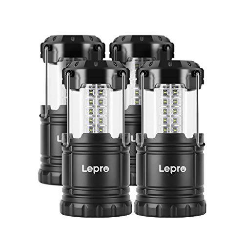 Lepro  휴대용 LED 캠핑 랜턴,라이트,조명 아웃도어 30 LEDs 손전등 IPX4 방수 램프 배터리 전원 라이트 캠핑, 등산, 생존 키트 응급시, 파워 Failure, Hurricane(4 팩)