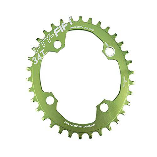 FIFTY-FIFTY 104BCD 타원 좁은 와이드 Chainring, 싱글 Chainring 9/ 10/ 11-Speed 4 합금 Chainring Bolts