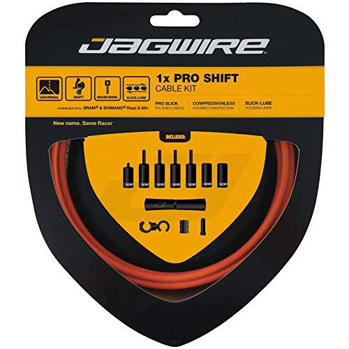 Jagwire - 범용 1x 프로 시프트 키트 |for 로드, MTN, and 자갈 자전거 | SRAM and Shimano 시프터 호환가능한, 우아한 스테인레스 케이블, 10 컬러 옵션