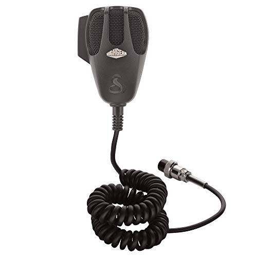 Cobra HG M77 프리미엄 교체용 소음 캔슬링 CB 마이크,마이크로폰 ( 블랙)  4 핀 커넥터, 9 Foot 케이블,  내구성, 튼튼 ABS 쉘, 와이어 매쉬 그릴, 왼쪽 사이드 푸시 To talk, 크롬 커넥터, 원 사이즈