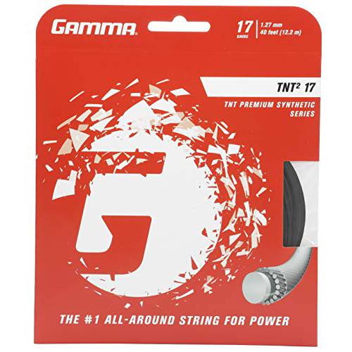 Gamma TNT2 테니스 라켓 끈,스트립,선 프리미엄 제작 Series- 향상 Playability, 내구성 And 컨트롤 모든 플레이 Styles - 15L, 16, 17 or 18 게이지 (블랙, 블루, 내츄럴, 오렌지, 핑크, Yellow)