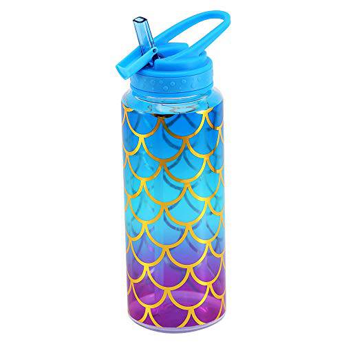 귀여운 물병, 워터보틀 빨대, BPA 프리 트리탄& 누수방지&  손잡이&  예쁜 디자인, 32oz/ 950ml (인어)