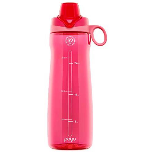 Pogo BPA-Free 플라스틱 물병, 워터보틀 Chug 뚜껑, 핑크, 32 oz.