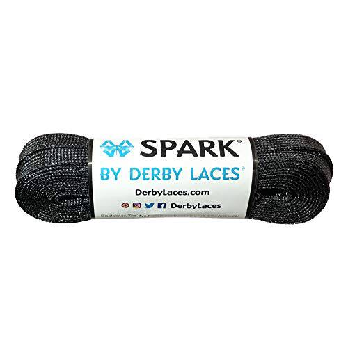Derby Laces  스파크 블랙 메탈릭,메탈 Shoelace 신발, 스케이트, 부츠, 롤러 더비, 하키 and 아이스 스케이트