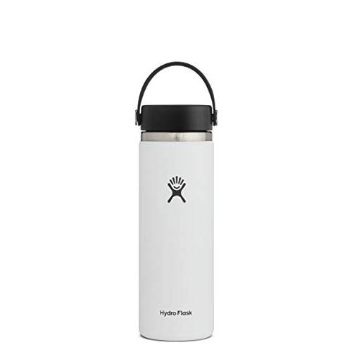 Hydro Flask  물병, 워터보틀 - 스테인레스 스틸&  진공 절연 - 와이드 입구 2.0  누수방지 플렉스캡 - 20 oz, 화이트