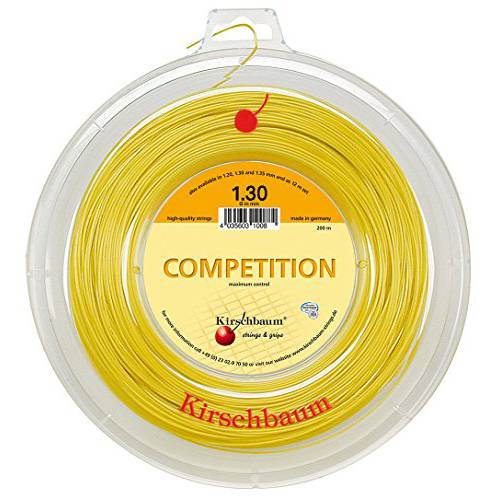Kirschbaum  릴 경쟁 테니스 스트링, 1.30mm/ 16-Gauge, Yellow