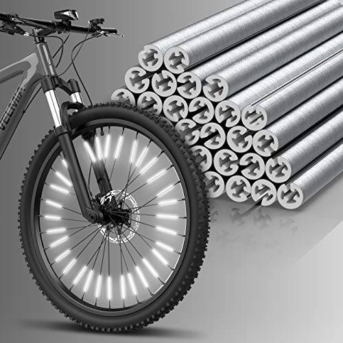 Velmia  스포크 반사경 [36 피스] - 360° 시계 and 간편 마운팅 - 자전거 스포크 반사경 Made of 반사 재질 - 자전거 스포크 스킨