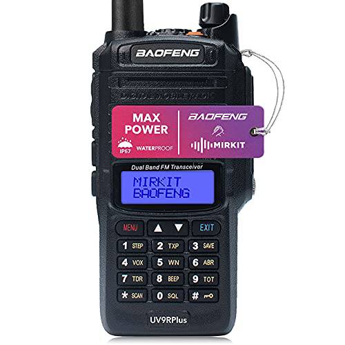 Mirkit 방수 BaofengRadio UV-9R 플러스 MK1 (UV-82 3rd 세대) 맥스 파워 Ham 라디오 소형,휴대용& 2200mAh 배터리, IP67 휴대용 라디오: 먼지,  콜드&  방수 라디오 하드 케이스 IP67