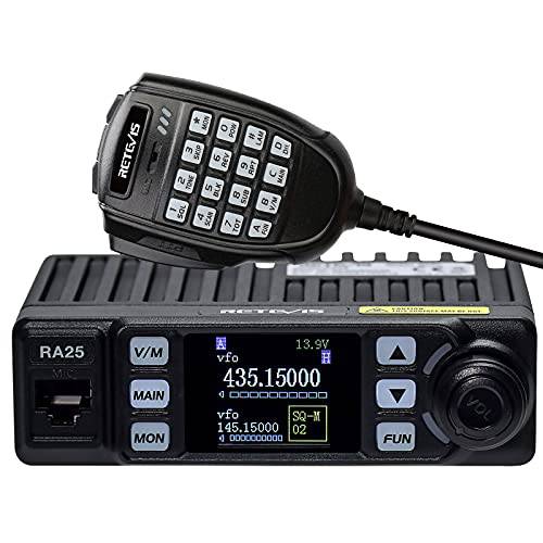 Retevis RA25 휴대용 라디오, 미니 사이즈 트랜시버 듀얼밴드, 500 채널 DTMF 컴팩트 2 웨이 라디오, 자동차 차량 Microphone(1 팩)