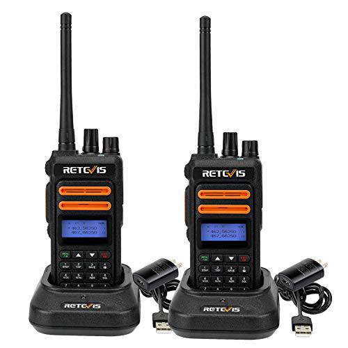 Retevis RT76P GMRS 소형,휴대용 라디오, 30 채널 GMRS 베이스 스테이션 유능한 롱 레인지 워키토키, 무전기, NOAA LCD USB 충전식 2 웨이 라디오 (2 팩)