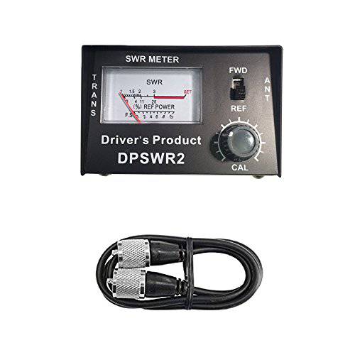 Driver’s Product SWR 미터 CB 라디오 안테나 헤비듀티 메탈 SO-239 입력 and 출력 1.5’ 점퍼 동축 케이블 - 블랙