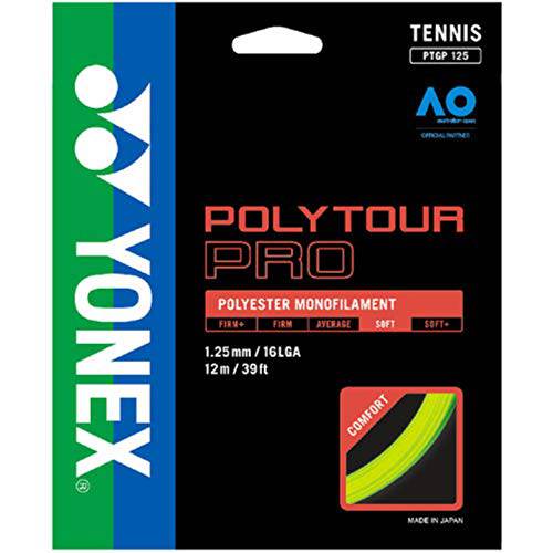 YONEX 폴리 Tour 프로 플래시 Yellow 테니스 스트링 (16L 플래시 Yellow)