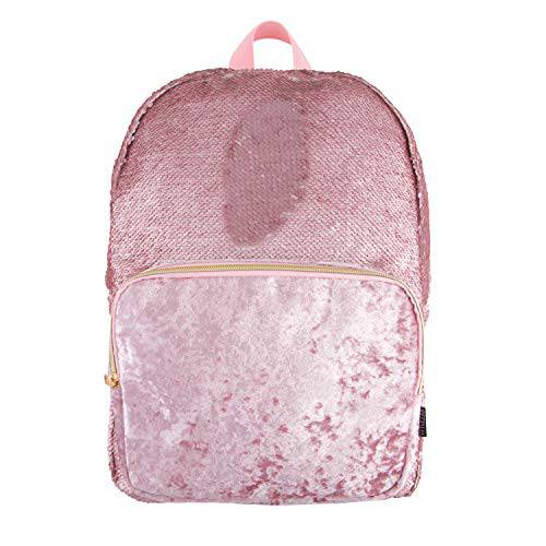 Style.Lab 패션 Angels Backpack-Pink 글리터, 빤짝이/ 벨벳 포켓 매직 스팽글 후면 팩