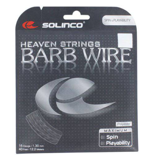 Solinco Barb 와이어 16G 1.30MM 테니스 스트링 (블랙)
