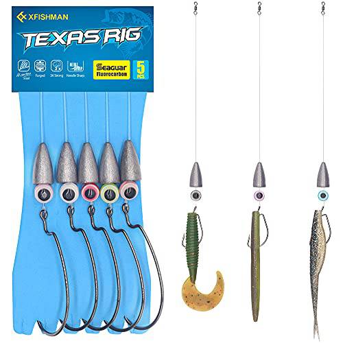 Texas-Rigs-for-Bass-Fishing-Leaders-with-Weights-Hooks-Rigged-Line-Kit
