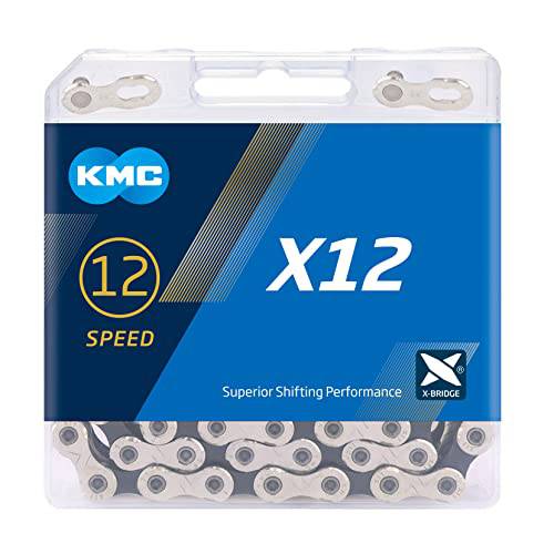 KMC X12 12 스피드 체인, 실버/ 블랙, 126 링크 스탠다드 사이즈