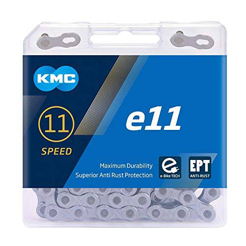 KMC Unisex’s e11 EPT eBike 체인, 다크 실버, 136 링크
