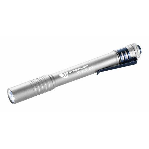 Streamlight 66121 스타일러스 프로 100-Lumen 펜라이트 화이트 LED and 홀스터, 실버/ 화이트