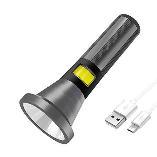 하이 파워풀 LED 플래시라이트,조명 6000 루멘 USB 충전식 전술 플래시 라이트 3 모드 자연재해 비상 파워 Outage(Large 사이즈)