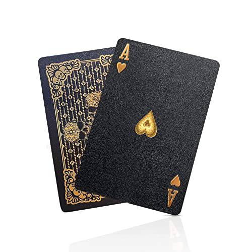BIERDORF 다이아몬드 방수 블랙 플레이 카드, 포커 카드, HD, 덱 of 카드 (Sliver 해골)
