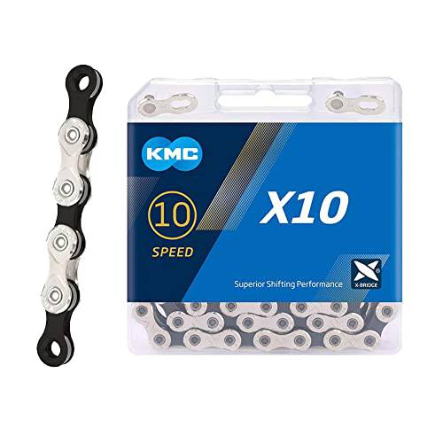 KMC 10 스피드 체인 업그레이드된 X10 체인 116 링크 실버/ 블랙
