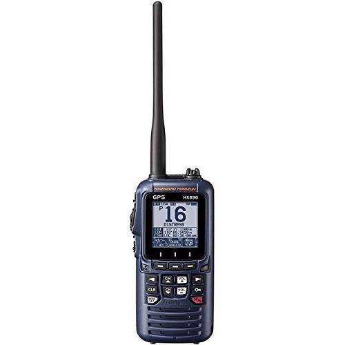 스탠다드 Horizon HX890NB 플로팅 6 와트 Class H DSC 소형,휴대용 VHF/ GPS - 네이비 블루