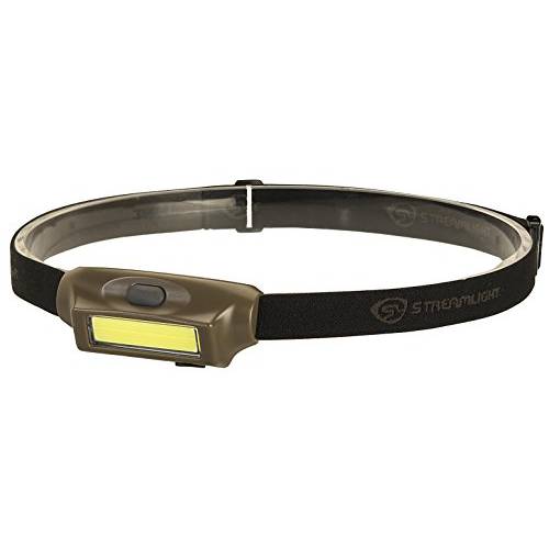 Streamlight 61706 밴디트 180-Lumen 충전식 LED 전조등,헤드램프 USB 케이블, 모자 클립&  탄력 헤드스트랩, 화이트/ 레드 Leds, 코요테