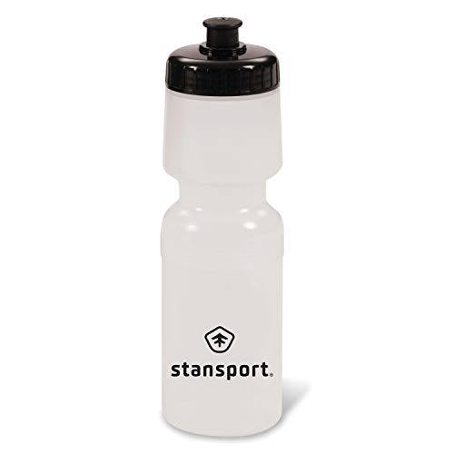 Stansport 자전거 병, 26 oz, 클리어/ 블랙, 2.75 L x 2.75 W x 8.75 H