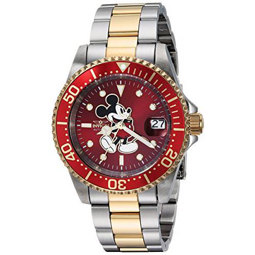 Invicta Men’s Disney Limited Edition Automatic-self-Wind Watch with Stainless-Steel Strap, Two Tone, 9 (Model: 25104