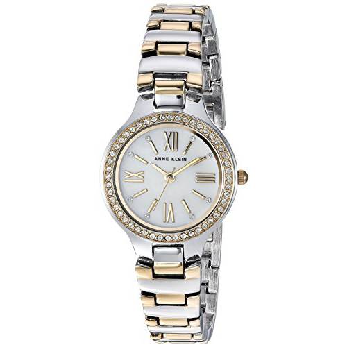 Anne Klein Women’s AK/3195MPTT Swarovski Crystal Accented Two-Tone Bracelet Watch