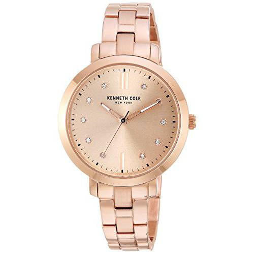 Kenneth Cole New York Women’s Analog-Quartz Watch with Stainless-Steel Strap, Rose Gold, 5 (Model: KC15173005