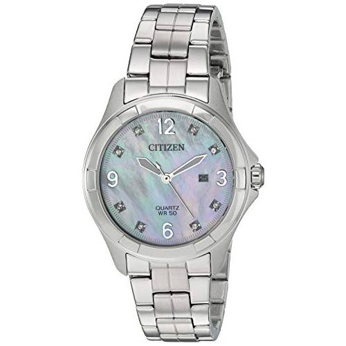 Citizen Women’s Quartz Stainless Steel Casual Watch, Color:Silver-Toned (Model: EU6080-58D)