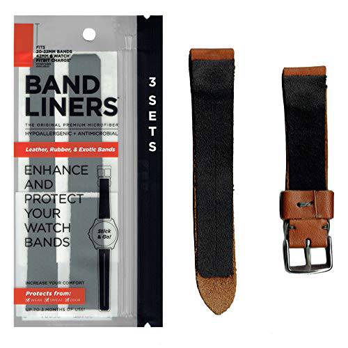 BANDLINERS (3 세트 사이즈: 20-22mm) 저자극성 시계줄 라이너 센서티브 스킨&  냄새 프로텍트.