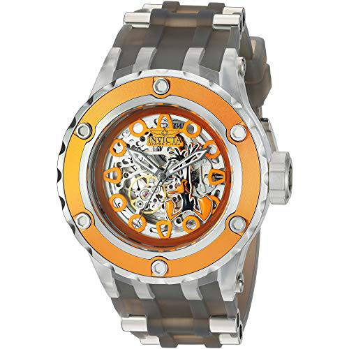 Invicta Men’s Character Collection Stainless Steel Automatic-self-Wind Watch with Silicone Strap, Grey, 31 (Model: 26954