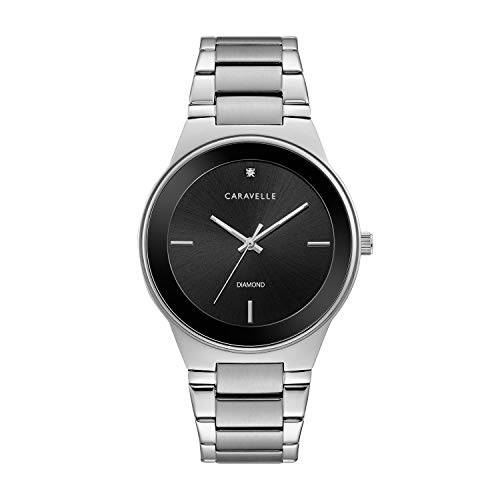 Caravelle Designed by Bulova Men’s 쿼츠시계 Stainless-Steel 스트랩, 실버, 22 (모델: 43D106)